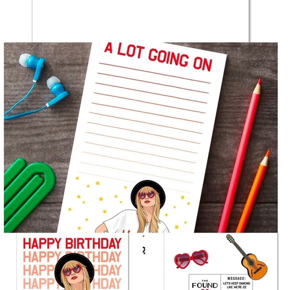 Other - Bundle A Lot To Do Notepad And Birthday Party Card - Red and Yellow